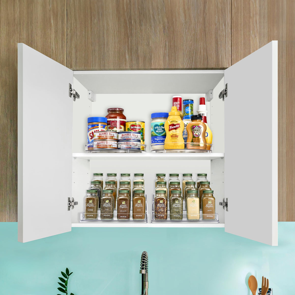 Sorbus Premium 3-Tier Spice Rack Organizer - Acrylic Spice Organization for Cabinet, Multipurpose Shelf - Durable Spice Organizer for Kitchen, Pantry, Room, Office & Countertop - 2 Pack