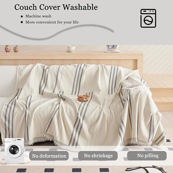 DREAMINGO Couch Cover Reversible Chenille 3 Seat Sofa Covers