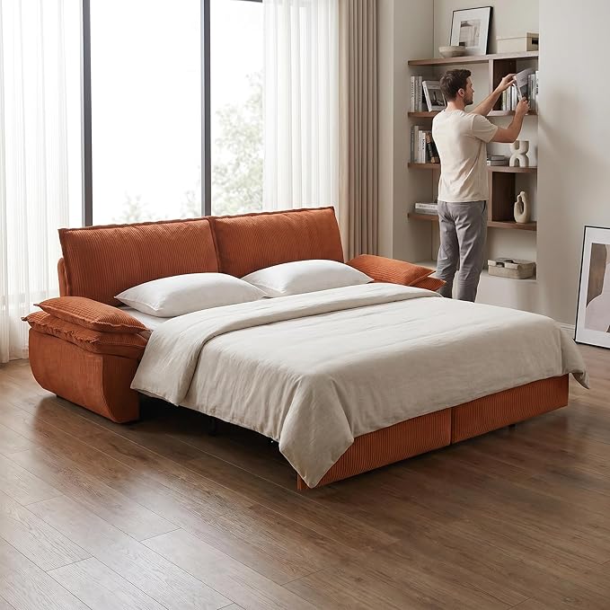 73.2" Sofa Bed Queen, 3-in-1 Pull Out Sofa Bed