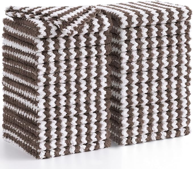 Homaxy 24 Pack Kitchen Dish Cloths, Ultra Soft and Absorbent Dish Towels