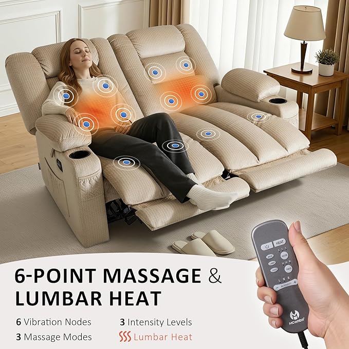 MCombo 55.9" Zero Gravity Power Loveseat Recliner