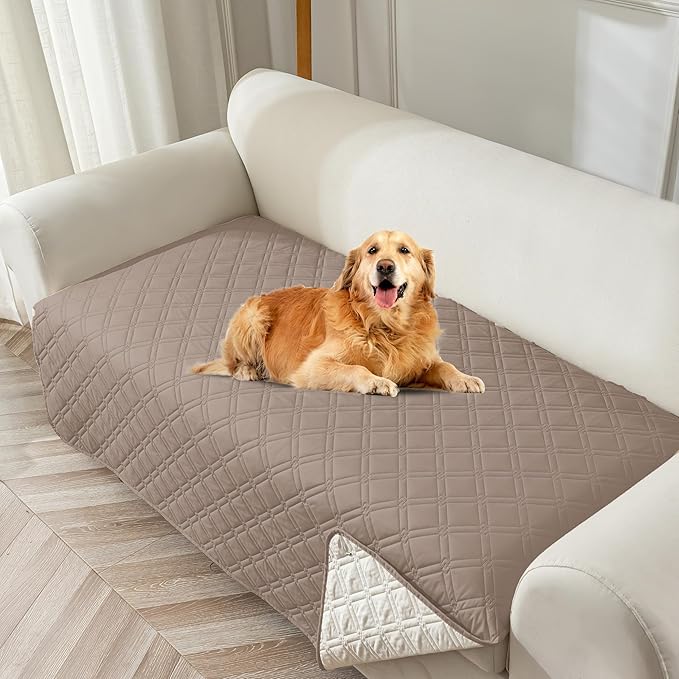 Genina Waterproof Couch Cover, Washable Anti-Slip 78inch Sofa Covers