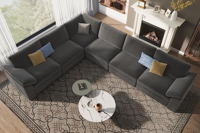 EASE MOOSE Oversized Sectional Modular Sofa, Large L Shape Sectional Couch Wide