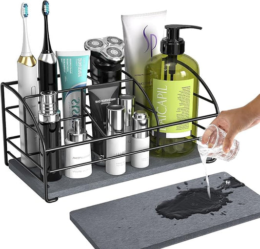 Luxspire Toothbrush Holders, 5 Slots Bathroom Counter Organizer