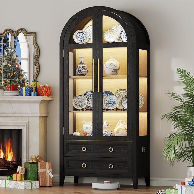 Vlsrka 71" Arched Curio Cabinet