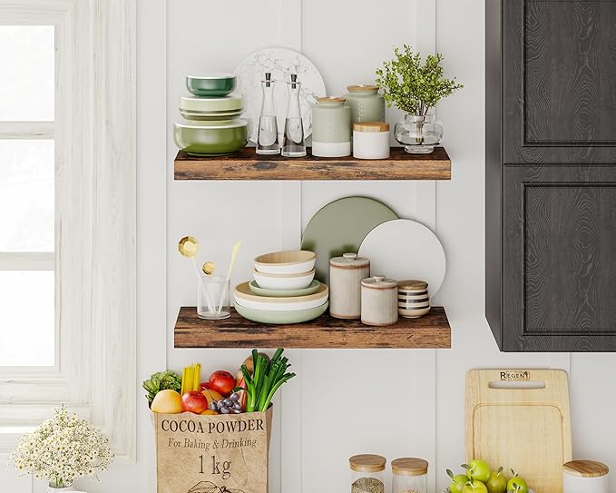 Fixwal 15.7in Floating Shelves, Farmhouse Shelf Wall Decor