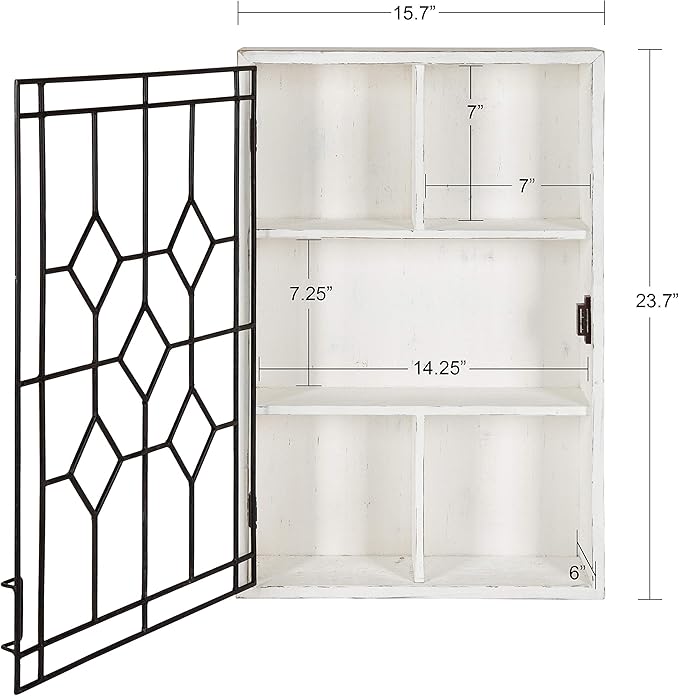 Kate and Laurel Megara Decorative Wooden Wall Hanging Curio Cabinet