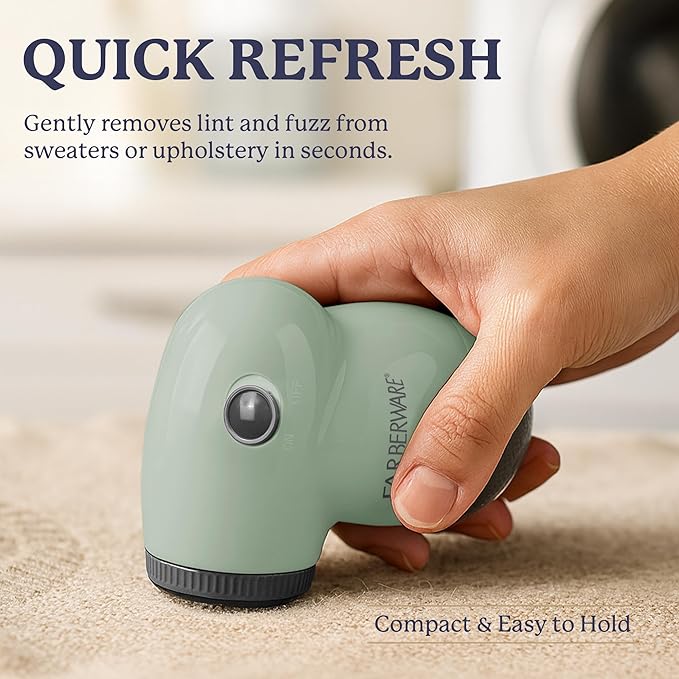 Farberware Fabric Shaver & Lint Remover Set–Battery Operated Sweater Shaver