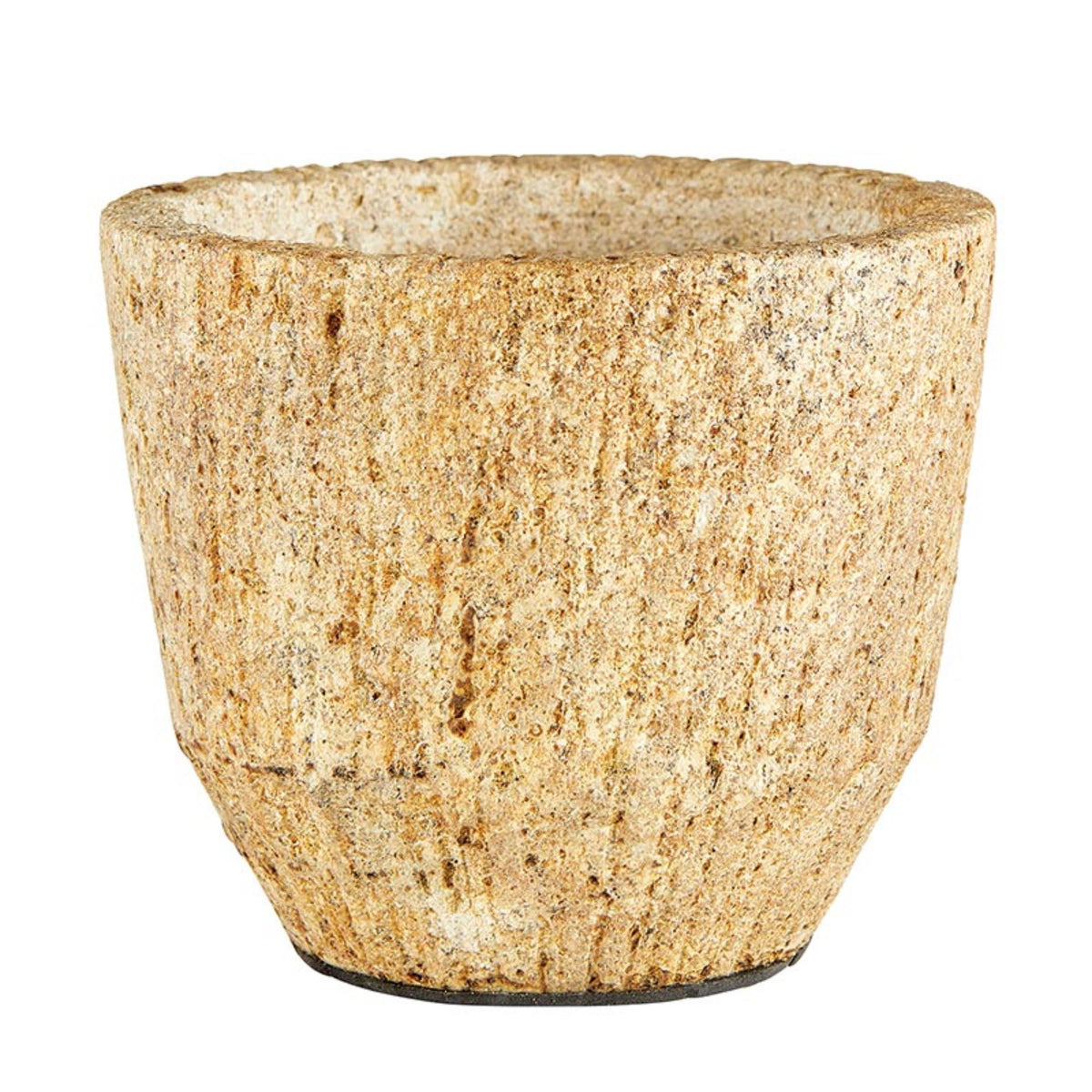 47th & Main Stone Pot Modern Décor for Coffee Table, 5" Dia x 4.25" H, Natural