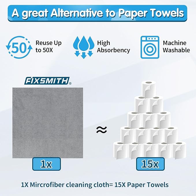 FIXSMITH Shop Towels, Microfiber Towels