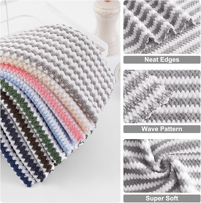 Homaxy 24 Pack Kitchen Dish Cloths, Ultra Soft and Absorbent Dish Towels