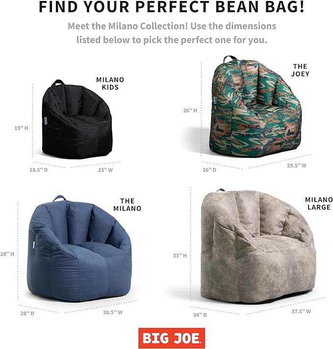 Big Joe Milano Plush Desert Rose Beanbag Chair