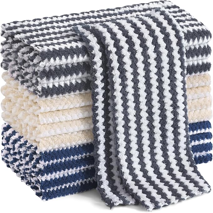 Homaxy 12 Pack Kitchen Dish Cloths, Ultra Soft and Absorbent Dish Towels