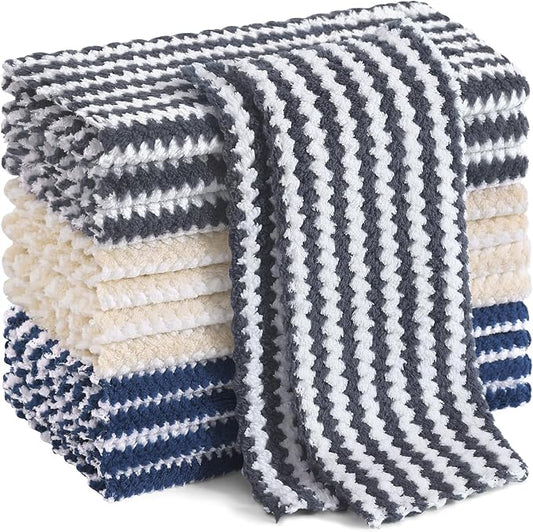 Homaxy 12 Pack Kitchen Dish Cloths, Ultra Soft and Absorbent Dish Towels