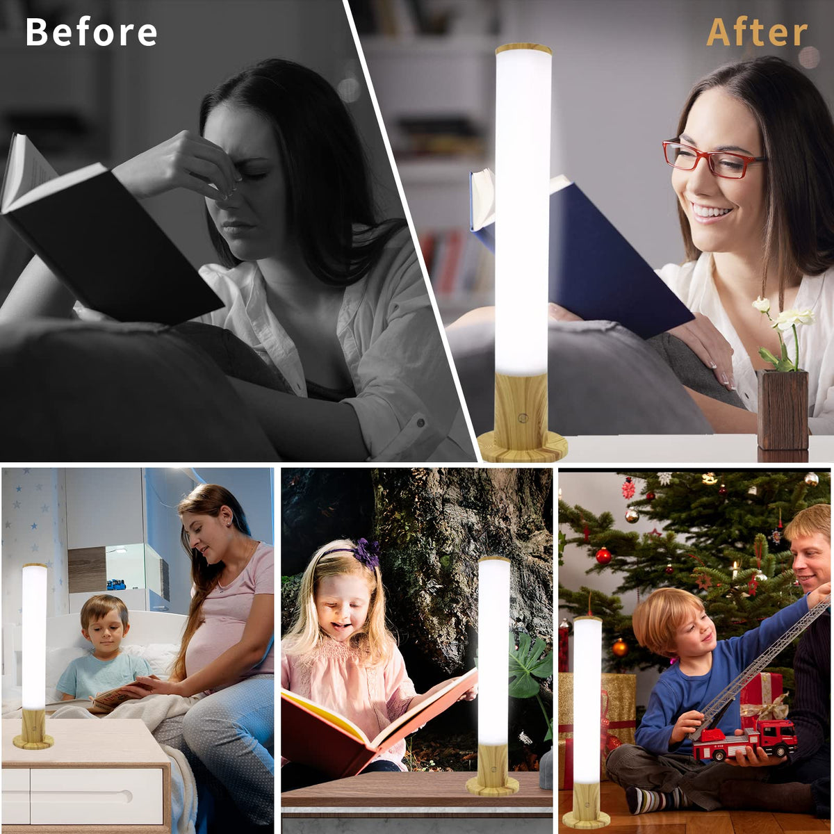 Light Therapy Lamp 10000 Lux, Happy Sun Lamp UV-Free with 3 Color Temperatures, Adjustable Brightness, Timer & Memory Function, Bright Sunlight Lamps, Full Spectrum Light Perfect for Home, Office