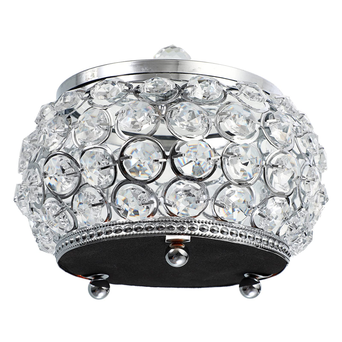 Hipiwe Crystal Jewelry Trinket Box with Glass Lid Silver Mirrored Treasure Box Decorative Jewelry Box Ring Earrings Necklace Storage Keepsake Box Gift for Women