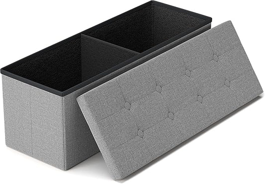 GLAXYFUR 43 Inches Folding Storage Ottoman Bench, Storage Chest, Footrest