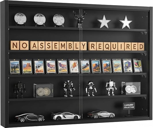 5-Tier Wall Mounted Display Cabinet, No Assembly Required Ready to Use Out of