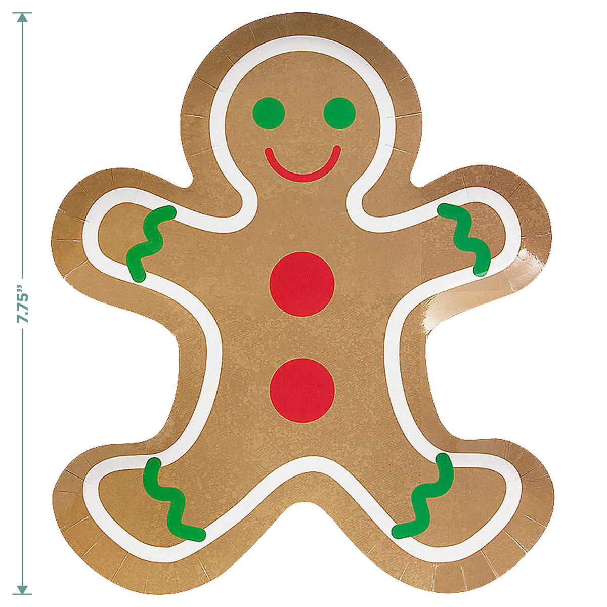HOME & HOOPLA Gingerbread Man Shaped Paper Dessert Plates, Napkins, Cups, Table Cover, and Hanging Garland for Christmas Holiday and Winter Parties (Serves 16)