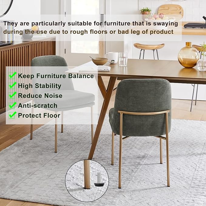 24 PCS 1/4‘’ UNC Thread Adjustable Furniture Levelers Screw in Threaded