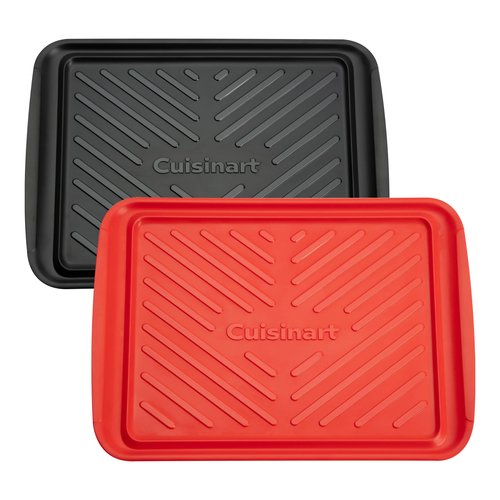 Cuisinart CPK-210 Grilling Prep and Serve Trays, Black and Red Large 18” x 14.5”