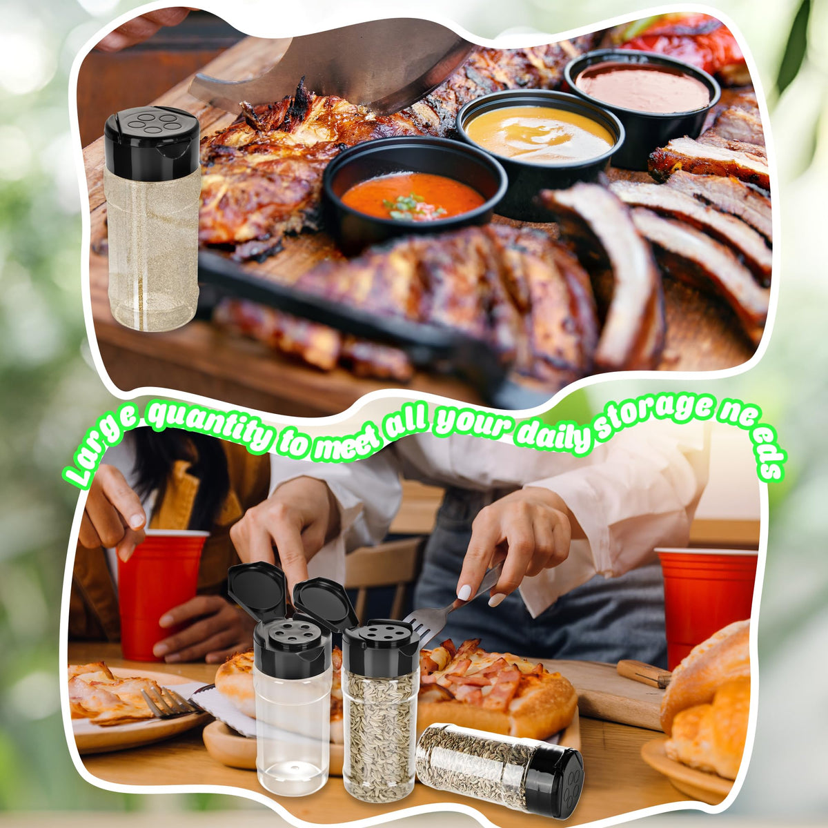 20 Pcs 3.4 oz Plastic Spice Jars with Shaker Lids Empty Spice Bottles Clear Seasoning Containers for Kitchen Home Storing Salt Seasoning
