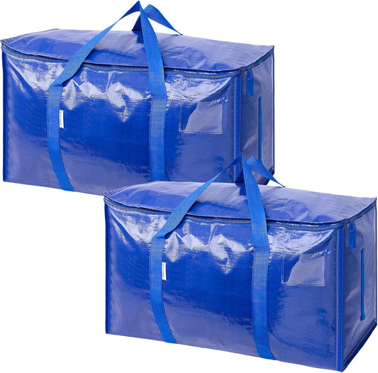 TICONN Extra Large Moving Bags - Heavy-Duty Storage Totes with Zippers & Handles | 18 Gallon, 2 Pack