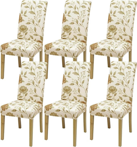 BIETYONE Stretch Dining Chair Covers Set of 6, Soft Removable Washable Kitchen