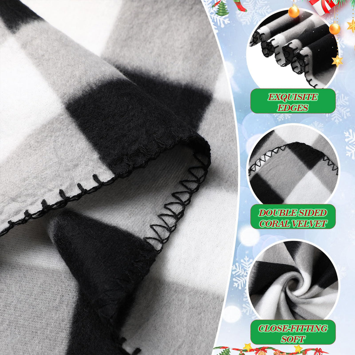 Preboun 6 Pcs 50 x 60 Inch Fleece Throw Blanket Bulk Printed Warm Throw Blanket for Couch Winter Travel Wedding Decorations Gifts (Christmas)