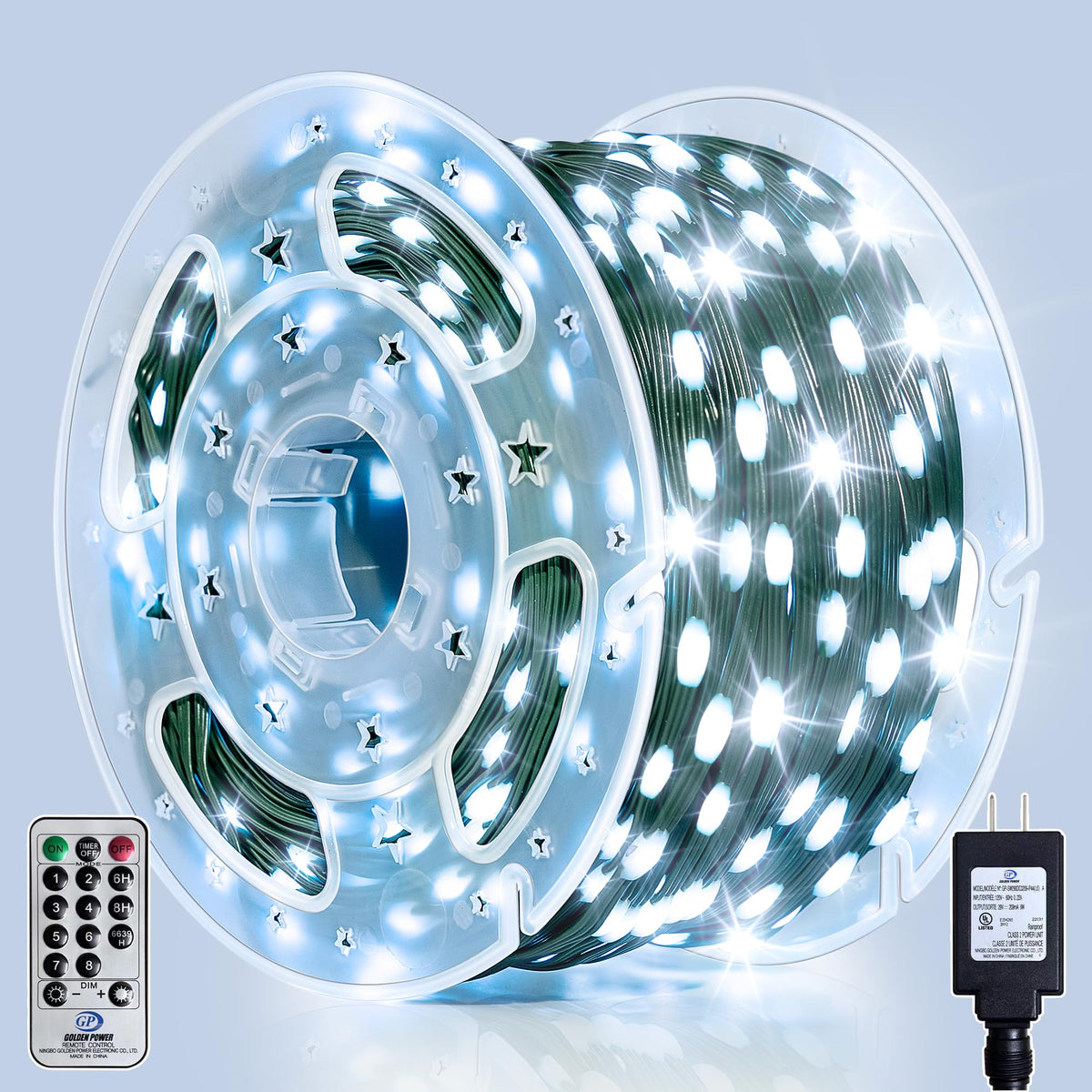 Soagrc 264FT 800LEDs Outdoor String Lights Plug in IP67 Waterproof Twinkle Lights with Remote Dimmable 8 Modes Cool White Decorative Lights for Villa Backyard Pool Deck Summer Wedding Party Christmas