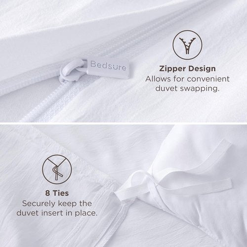 Bedsure California King Duvet Cover - Extra Soft Prewashed Cotton-Like Polyester Set, 104''x98'' with Zipper Closure & 2 Pillow Shams