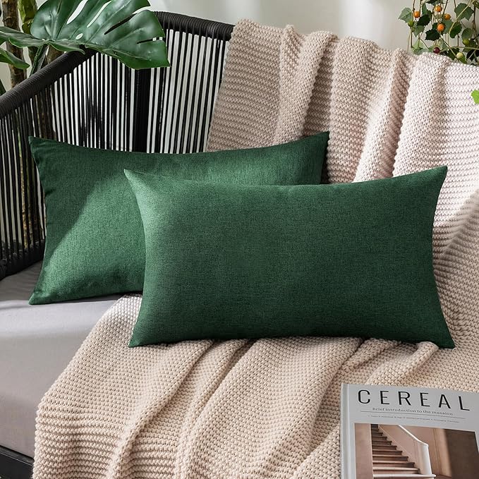 MIULEE Pack of 2 Decorative Outdoor Solid Waterproof Throw Pillow Covers Faux