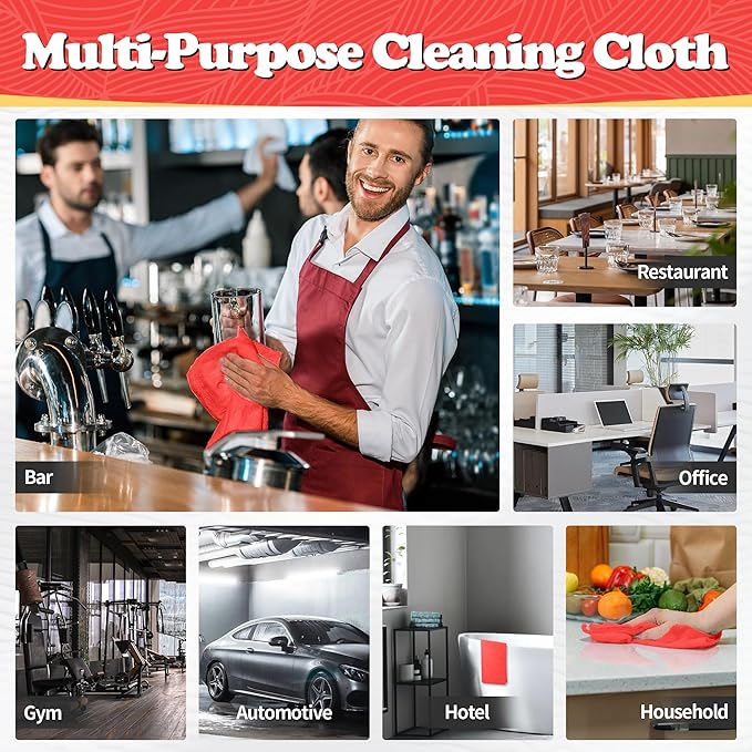 FIXSMITH Shop Towels, 200 Pack Microfiber Towels