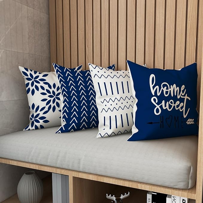 YCOLL Pillow Covers 16x16 Set of 4, Modern Sofa Throw Pillow Cover, Decorative
