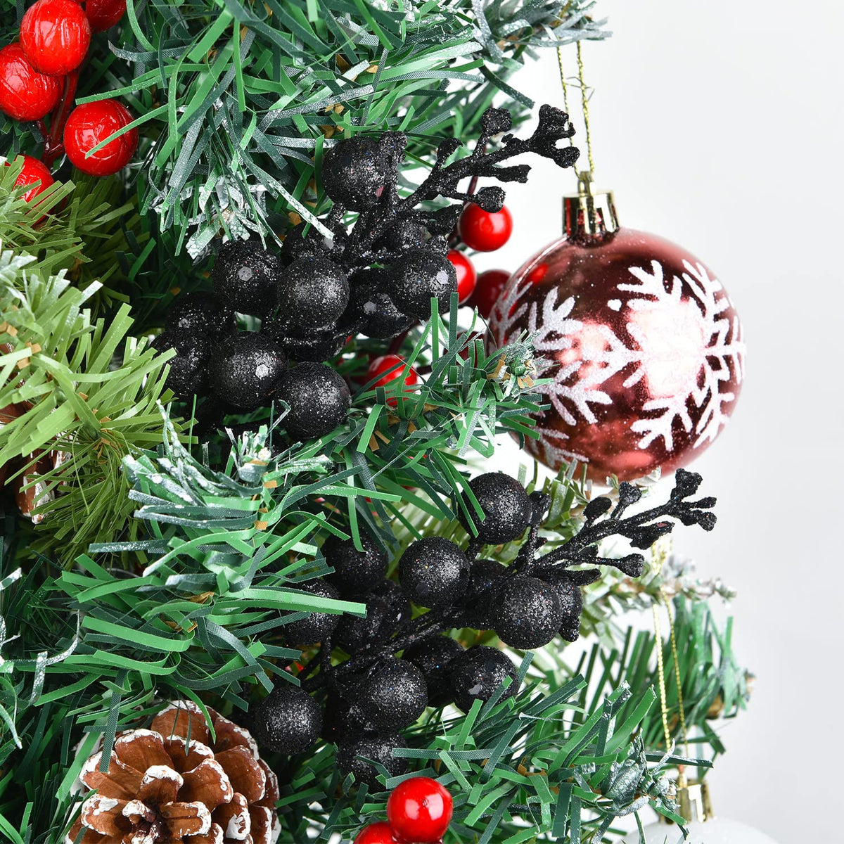 DearHouse 14 Pack Christmas Glitter Berries Stems, 7.8Inch Artificial Christmas Picks for Christmas Tree Ornaments, DIY Xmas Wreath, Crafts, Holiday and Home Decor (Black)