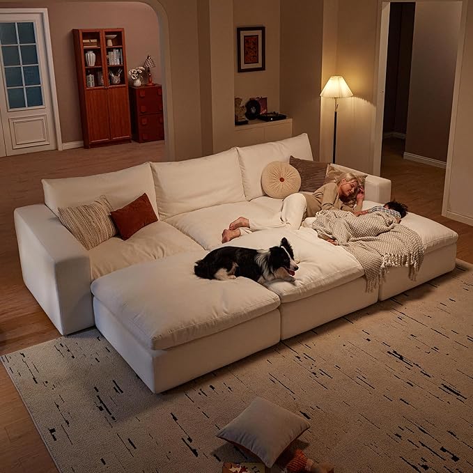 Cloud Couch Sectional 146.5'' Oversized Modular Deep Seat Sofa U Shaped Comfy