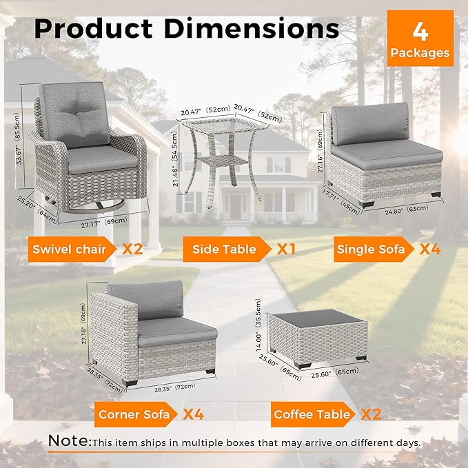 10-Seat Modern Patio Furniture Set