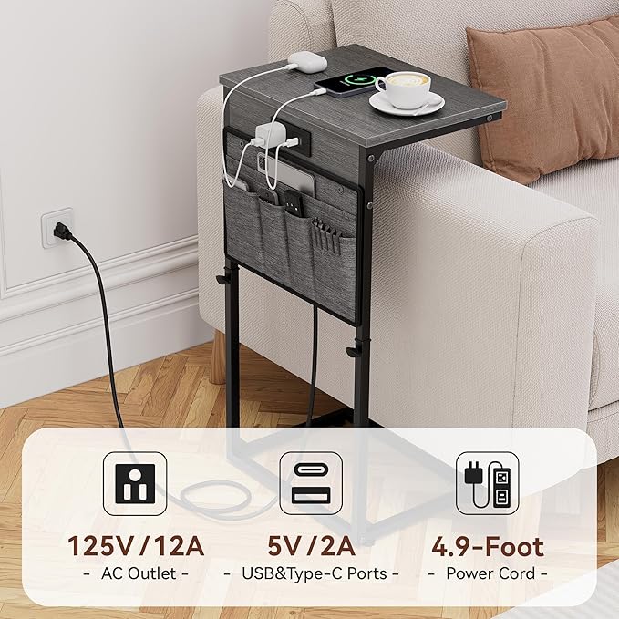 Vagusicc C-Shaped End Table Set of 2