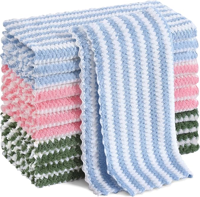 Homaxy 12 Pack Kitchen Dish Cloths, Ultra Soft and Absorbent Dish Towels