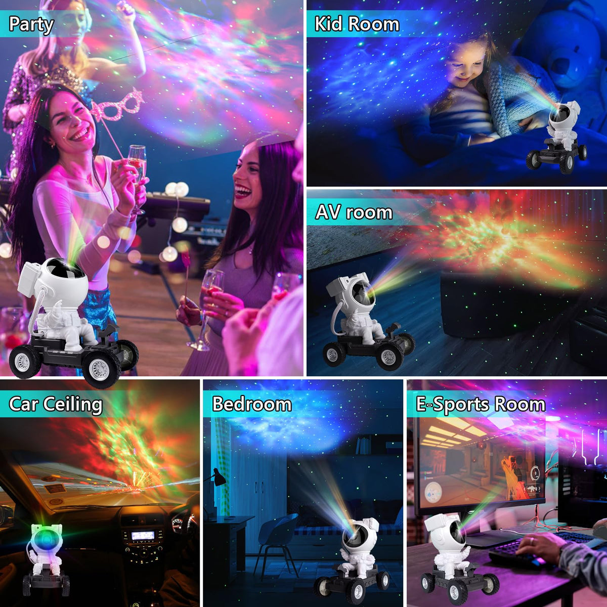 Star Projector Galaxy Night Light - ASTRAEA Astronaut Space Projector, Starry Nebula Ceiling LED Lamp with Timer and Remote, Kids Room Decor Aesthetic for Christmas, Birthdays