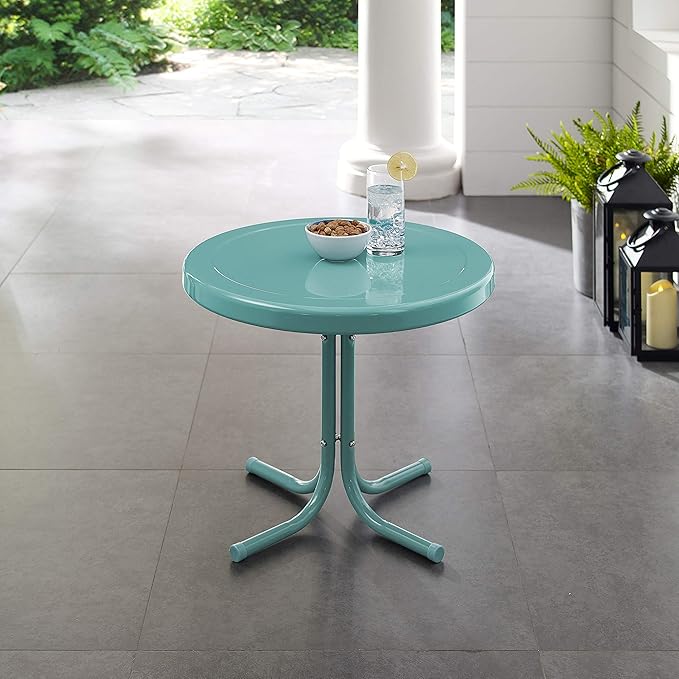 Crosley Furniture Griffith Weather Resistant Retro Metal Outdoor Side Table
