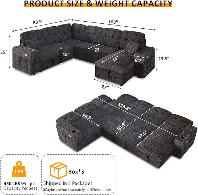 Modular Sectional Sleeper Sofa