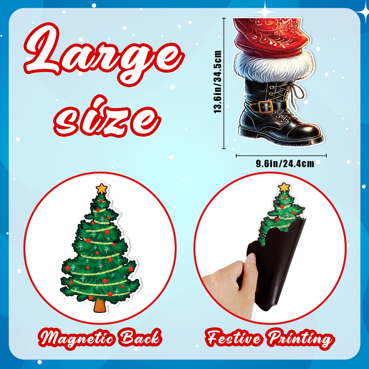 21PCS Christmas Garage Door Decorations Magnets - Santa Merry Xmas Holiday Refrigerator Fridge Kitchen Decor