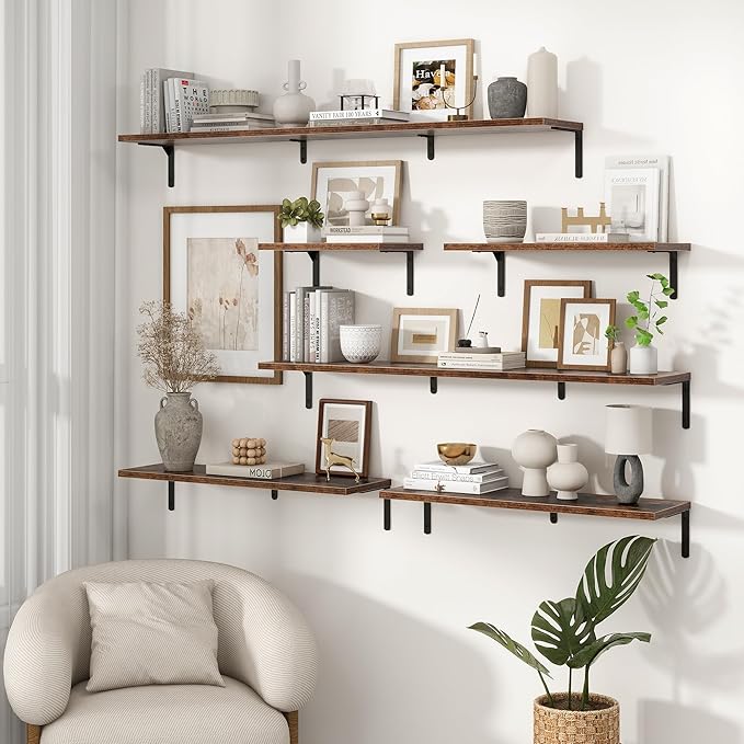 Fun Memories Deep Floating Shelves, 24W x 8D Floating Shelves Set of 2