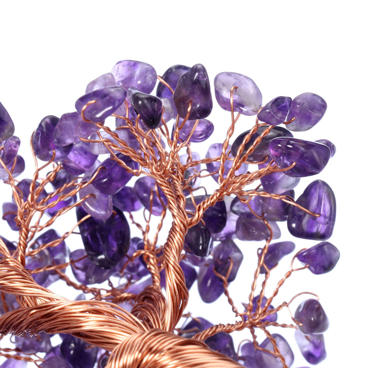 Jovivi Natural Amethyst Healing Crystal Money Tree on Amethyst Cluster Geode Druzy Base Feng Shui Crystals for Home Office Desk Decorations, Wealth, Good Luck