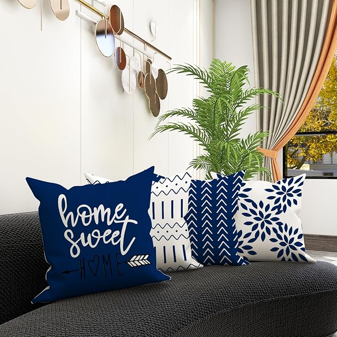 YCOLL Pillow Covers 12x20 Set of 4, Modern Sofa Throw Pillow Cover, Decorative