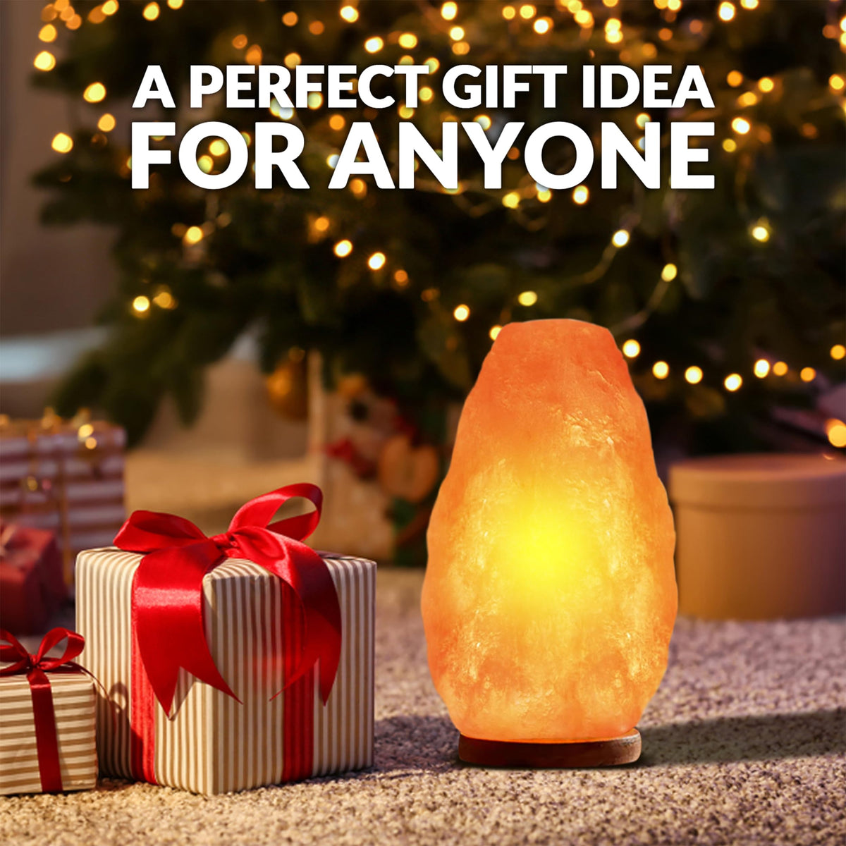 WBM LLC Himalayan Glow Natural Pink Salt Lamp, Crystal Salt Lamp Night Light with (ETL Certified) Brightness Control Dimmer Switch, Wooden Base & Salt Lamps Bulb | 6-8 LBS, Model Number: 1001