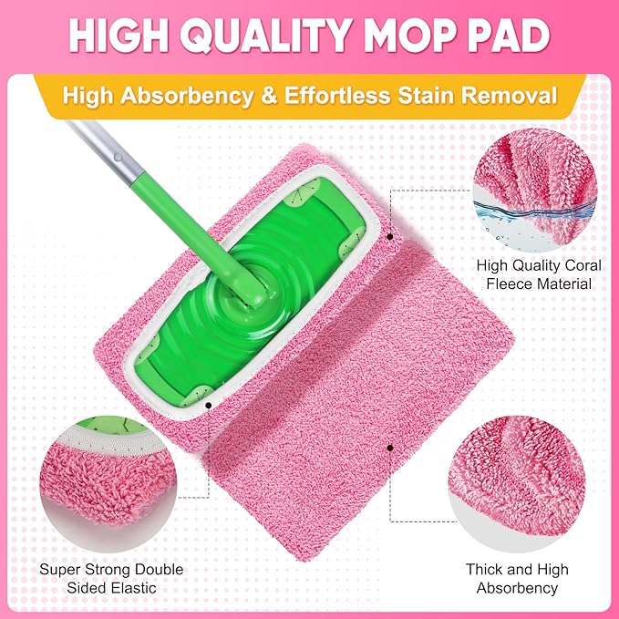 6-Pack Reusable Mop Pads Compatible