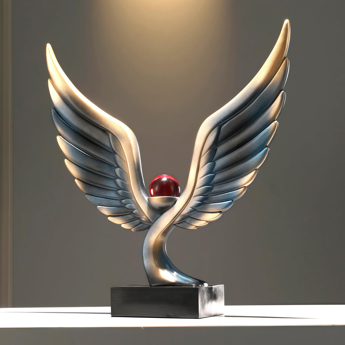 SHTWX Abstract Eagle with Crystal Ball Statue Resin Art Sculpture Frgurines Gift for Home Decor Office Living Room Desktop Display Decorative Decoration (Blue)