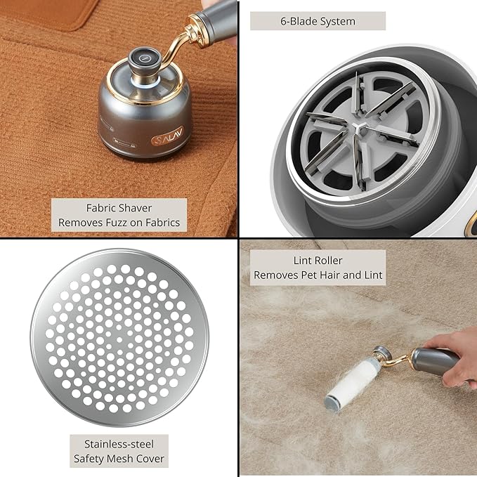 SALAV® Retro Edition Rechargeable Fabric Shaver and Lint Roller